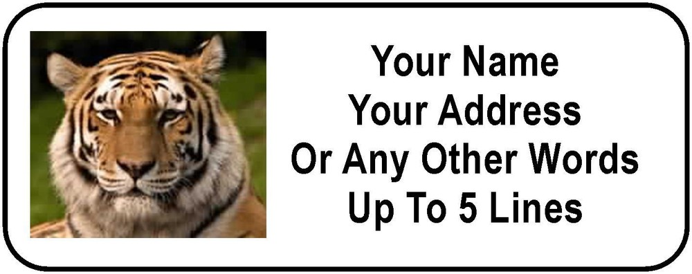 30 Tiger Personalized Address Labels