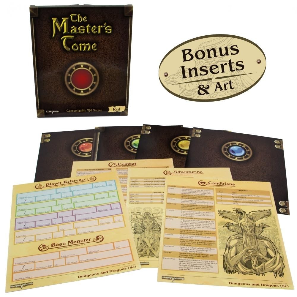 The Master's Tome 4-Panel Customizable GM Screen with Free Inserts – Dry Eras...