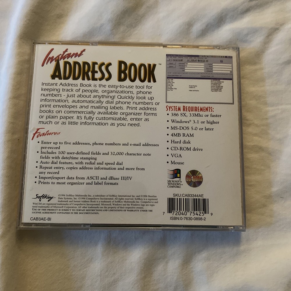 Windows, Instant Address Book Software