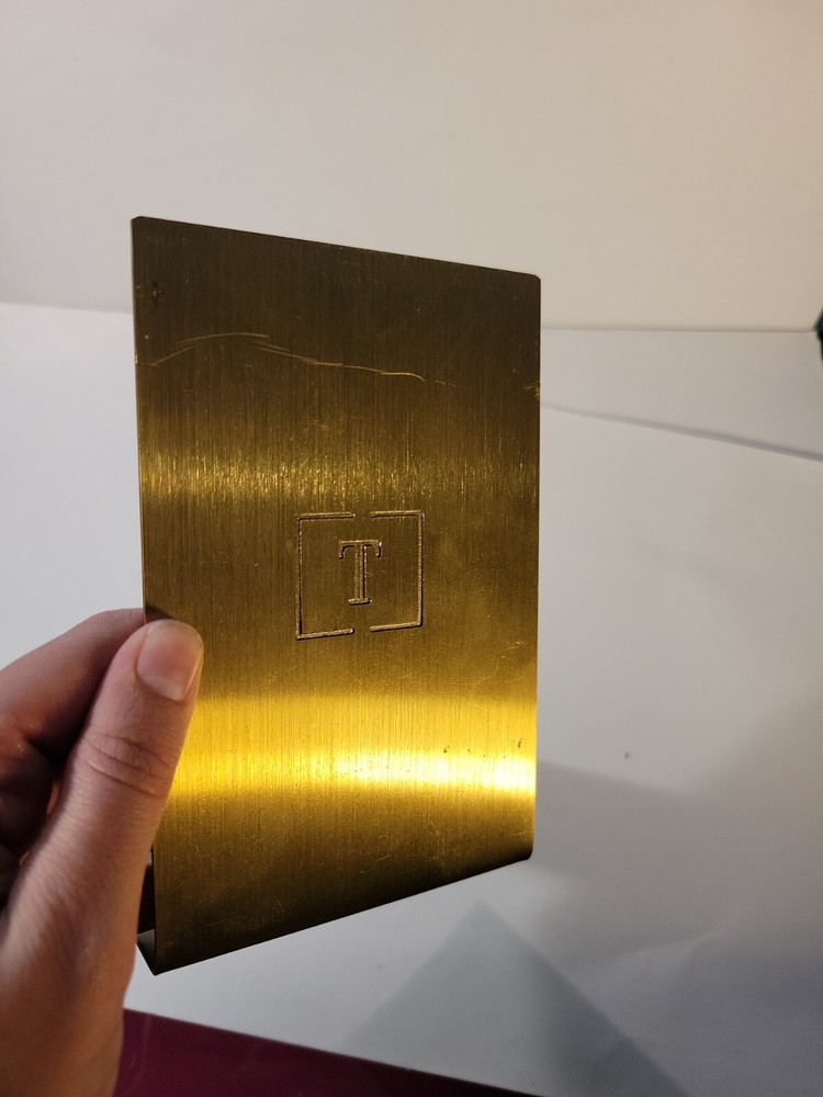 Brushed Nickel Bookend Engraved "T"