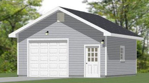 20x24 1-Car Garage -- 480 sq ft -- PDF Floor Plan -- Model 3