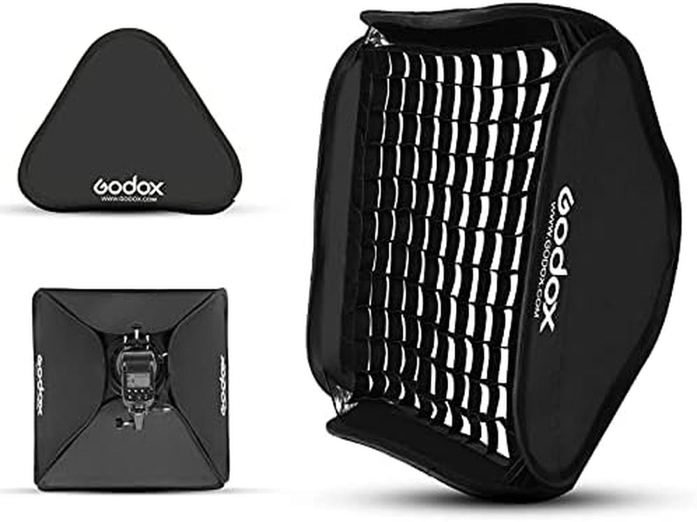 32"X 32" /80X80Cm Foldable Flash Softbox Kit with Grid, S-Type Speedlite Bracket