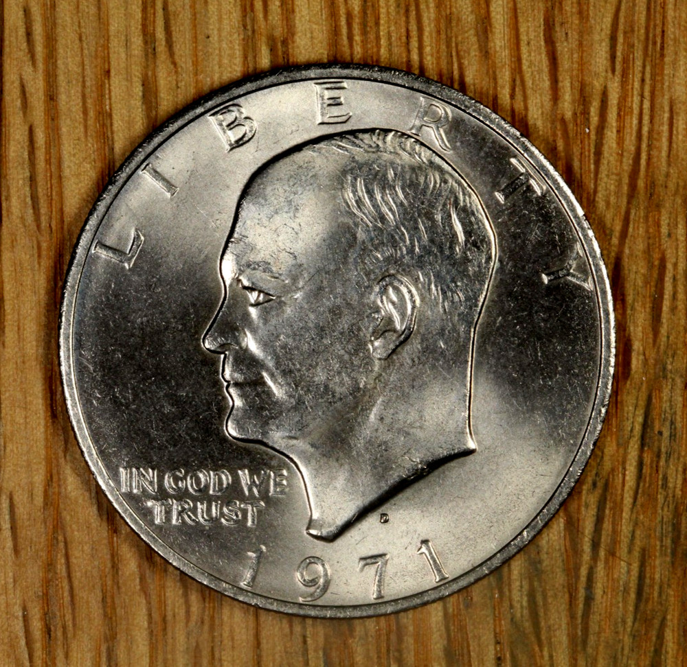 1971 D Eisenhower Ike $1 Dollar - BU - Choice Uncirculated