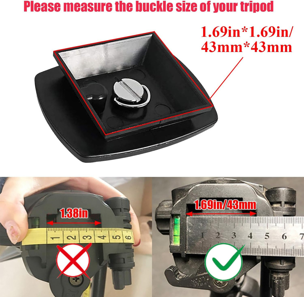 2-Pack Universal 43X43Mm Quick Release Plate Set for Velbon Tripods, Compatib...
