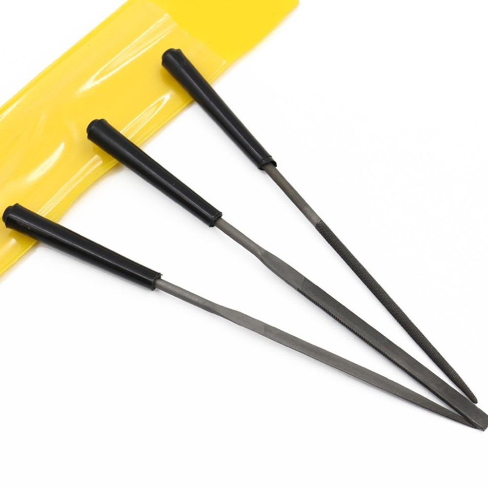 3pcs Diamond Files Convenient Easy To Use Round Silver + Black Replaceable