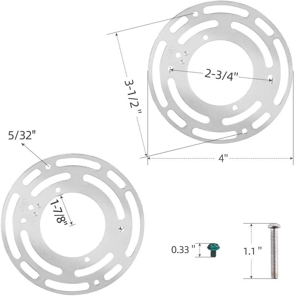 2 Pack Universal Light Fixture Mounting Bracket, 4 Inches Diameter Black 1