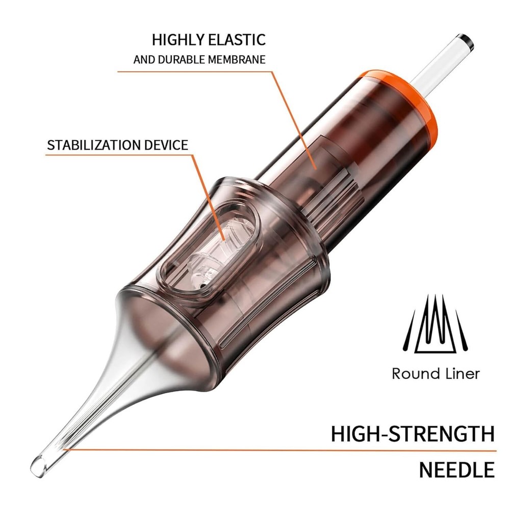 50 Assorted Disposable Tattoo Cartridge Needles - Mixed Sizes for Precision Work