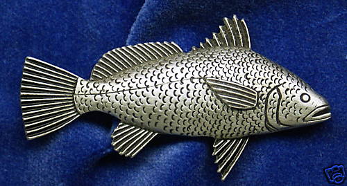 Empire Pewter Drum Fish Pin