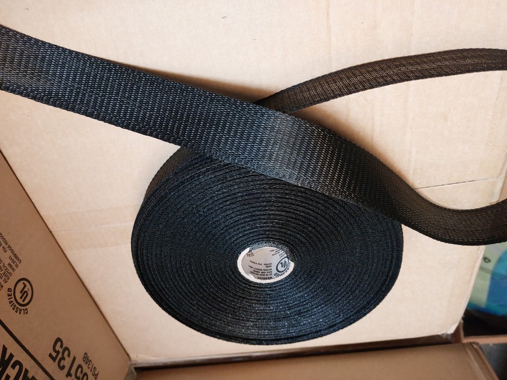 Cambridge Duct Strap Support Webbing 300' x 1.75" Black Polypropylene 440lb
