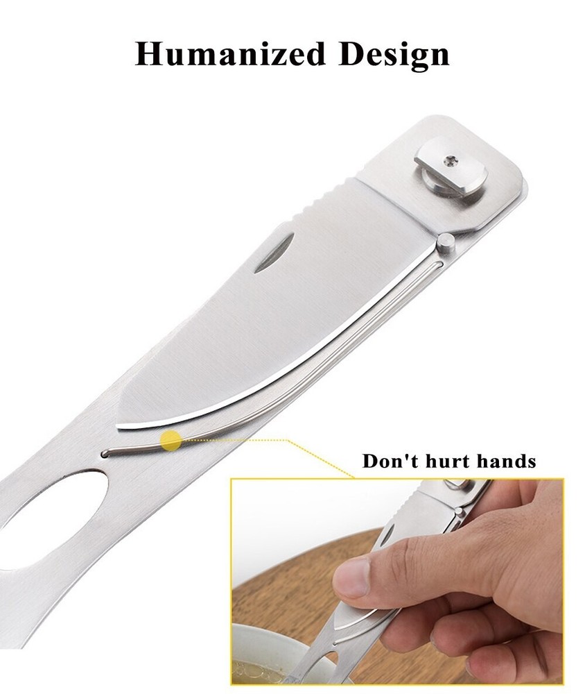 Folding Knife Fork Spoon Travel Camping Eating Tool Steel Silverware Backpacking
