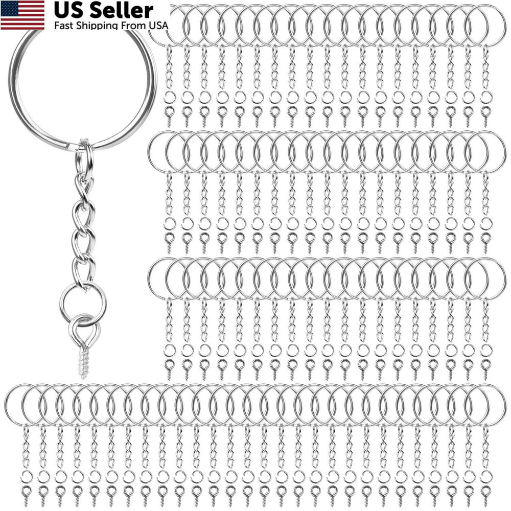 Keychain Rings for Crafts, Flasoo 360Pcs Keychains Resin Include Silver