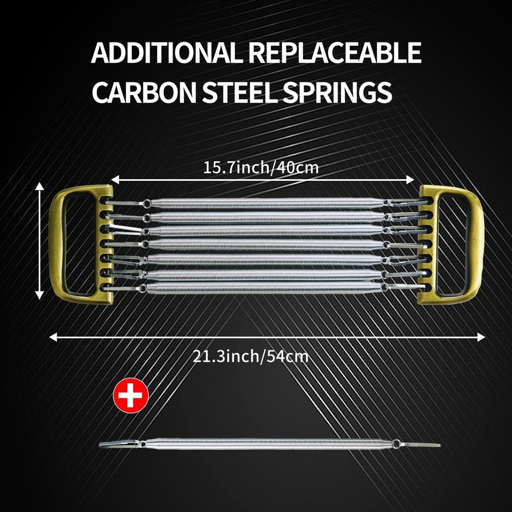 Chest Expander for Men 7 Spring Adjustable, Chest Expander with Aluminum Hand...