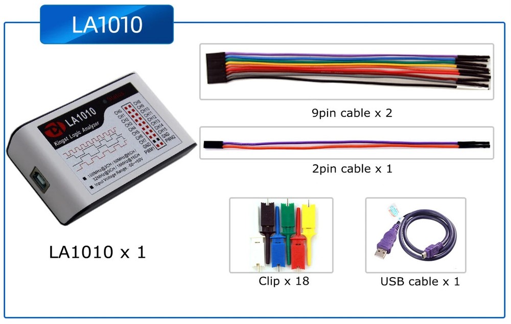 16CH 100MHz USB Logic Analyzer for MCU ARM FPGA FPGA Debug Tool English Software