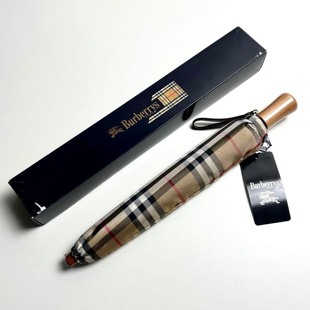 BURBERRYS Nova Check Folding Umbrella Elegant Lightweight Authentic Genuine