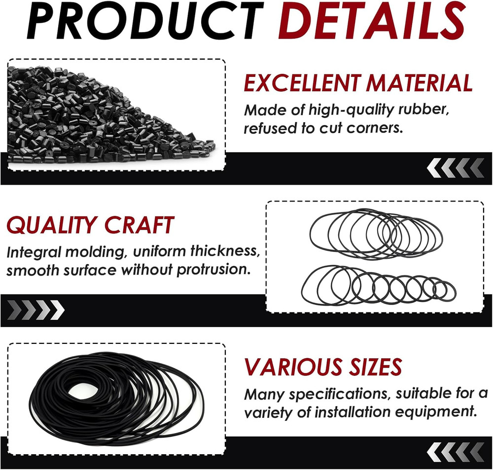 80 Pcs Cassette Player Belts Replacement Kit, Mixed Flat Rubber Belts for Record