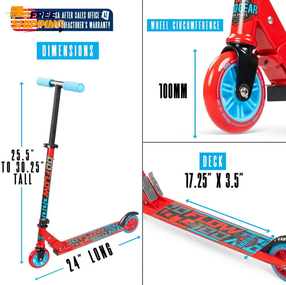 Kids Folding Kick Scooter – Lightweight Steel Frame, Adjustable Handlebar