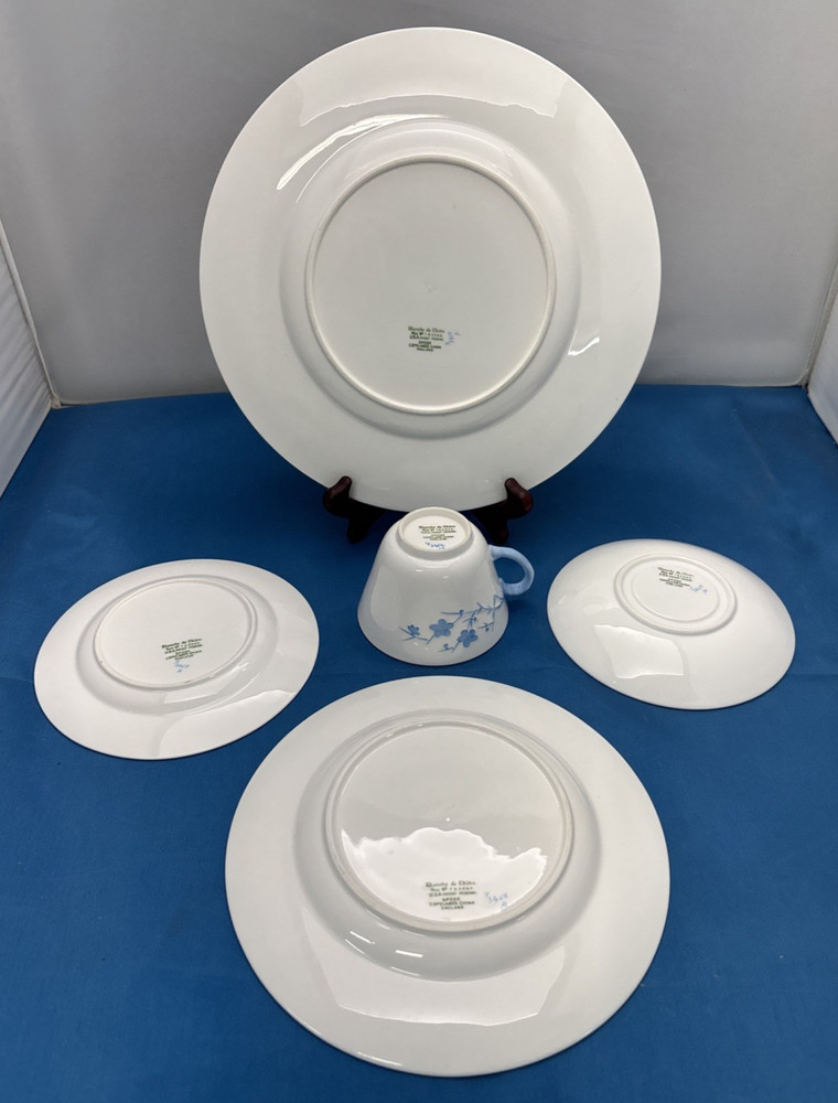 Vintage Spode Blanche De Chine Geisha 5 Pc. Place Setting China Dinner Set