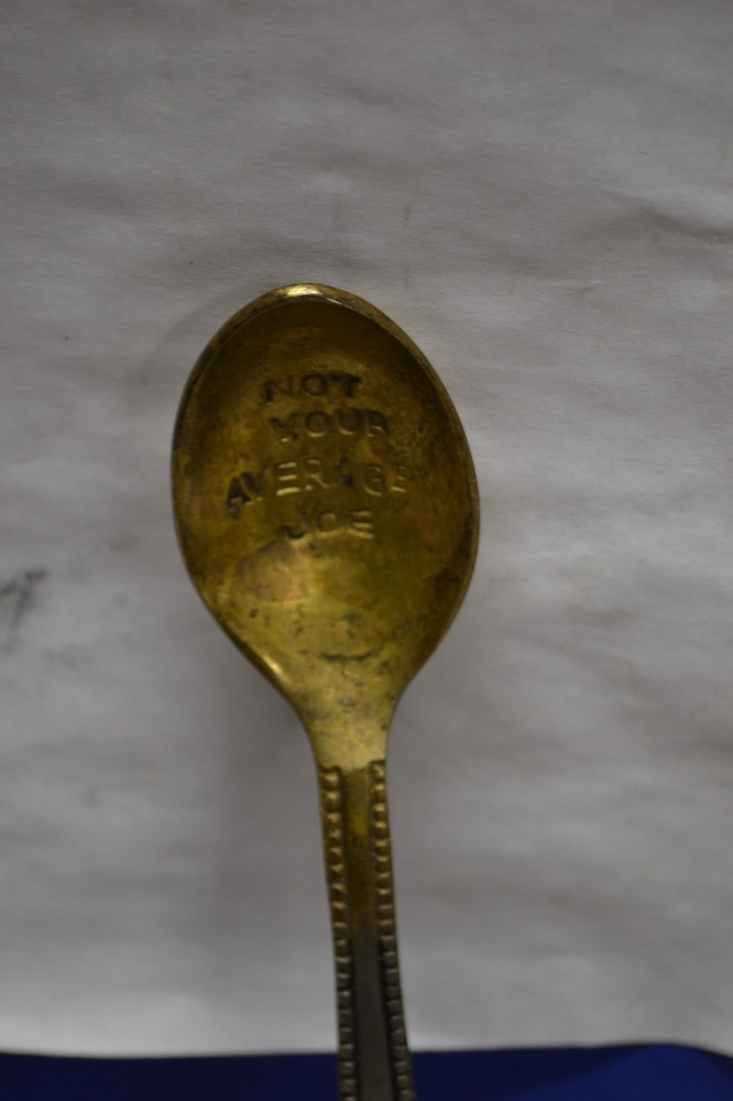 4 VINTAGE METALCOFFEE SPOONS WITH MESSAGES ON INSIDE