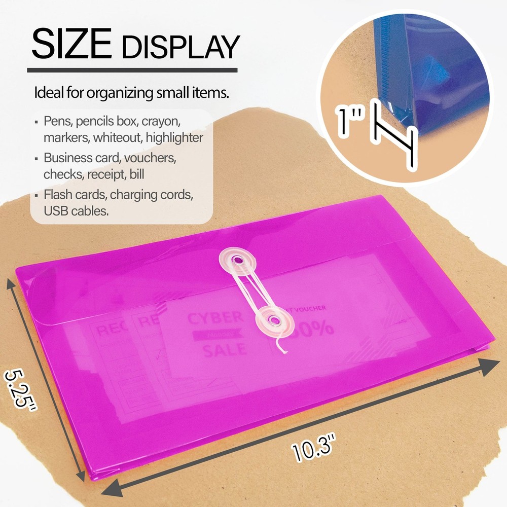 BAZIC Coupon / Check Size String Envelope (3/Pack), pack of 24