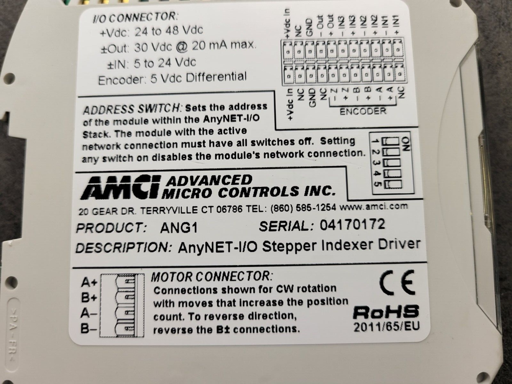 Advanced Micro Controls Inc. ANG1 Stepper Indexer Drive.