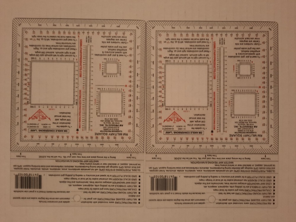 2 NEW RM PRODUCTS Military Square Protractor (Red)