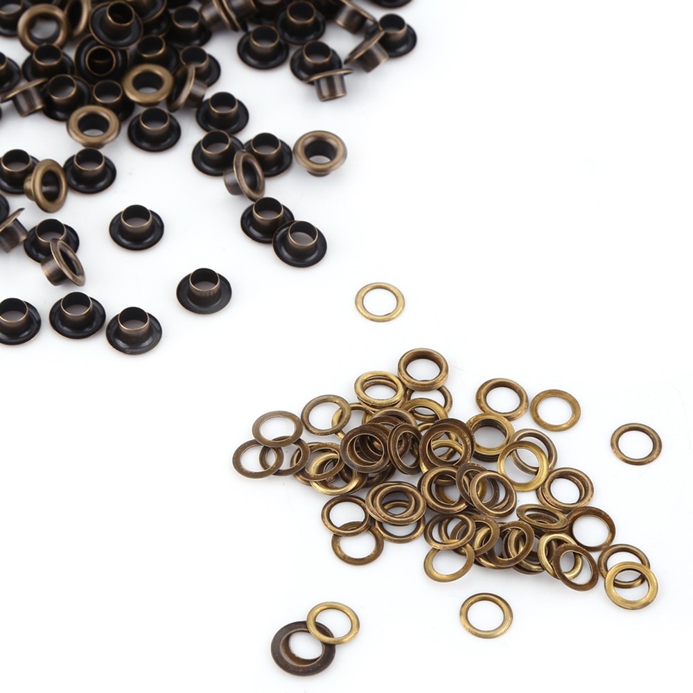 100Pcs 4mm Inner Diameter Small Grommets Eyelets W/Washers For Clothes Leather