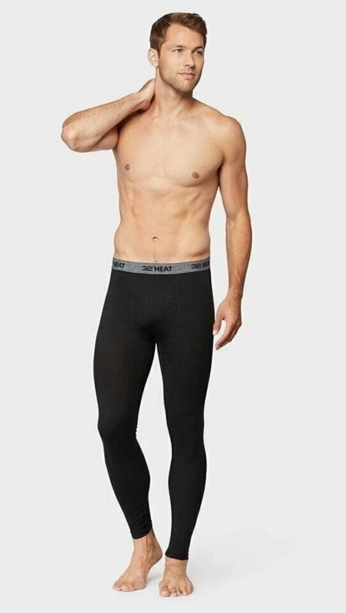 2 Men's 32 Degrees Heat Stretch Quick-Dry Soft Base Layer Pants 2 Pack Small