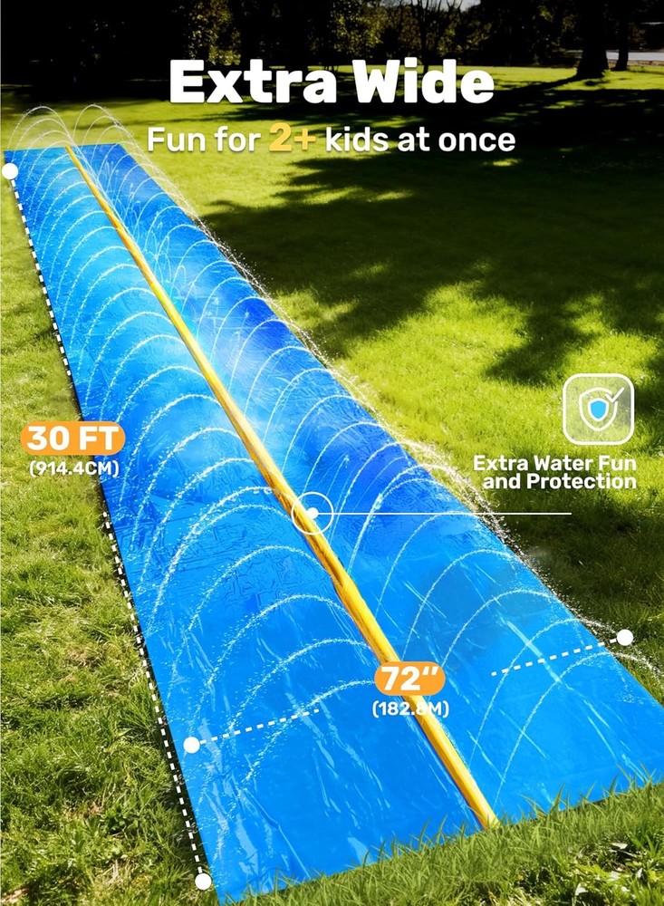 Backyard Water Slide 30ft Sloosh with Boards