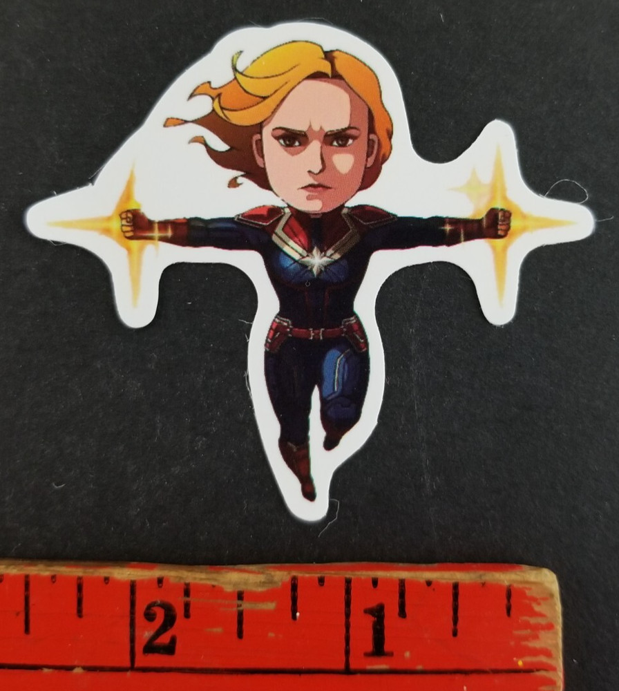 Captain Marvel Skateboard Sticker Card