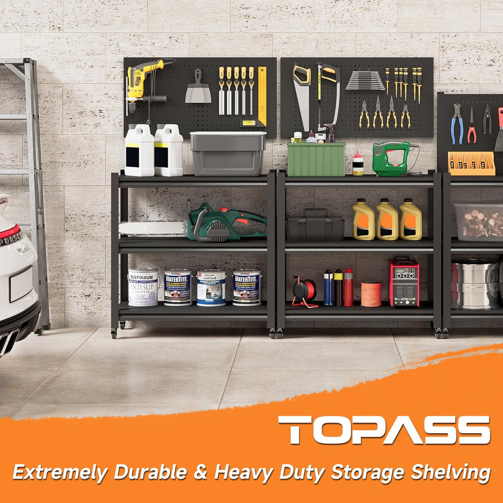 Heavy Duty Adjustable Workbench W/ Pegboard Wheels Storage Shelves Garage Table