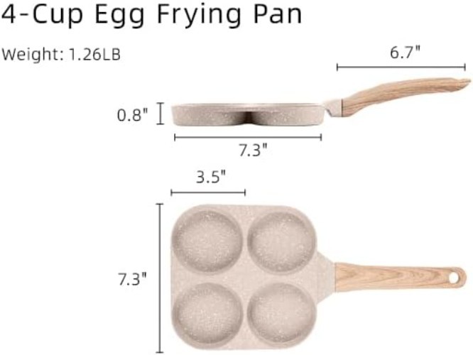 Eco-friendly Granite Non-Stick 4-Cup Egg Pan