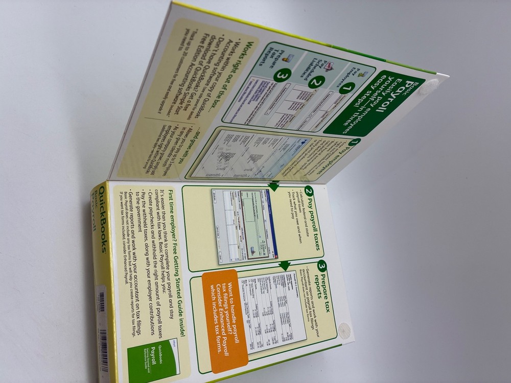 Intuit QuickBooks Basic Payroll Software 1 Year Subscription 1-3 Employees New