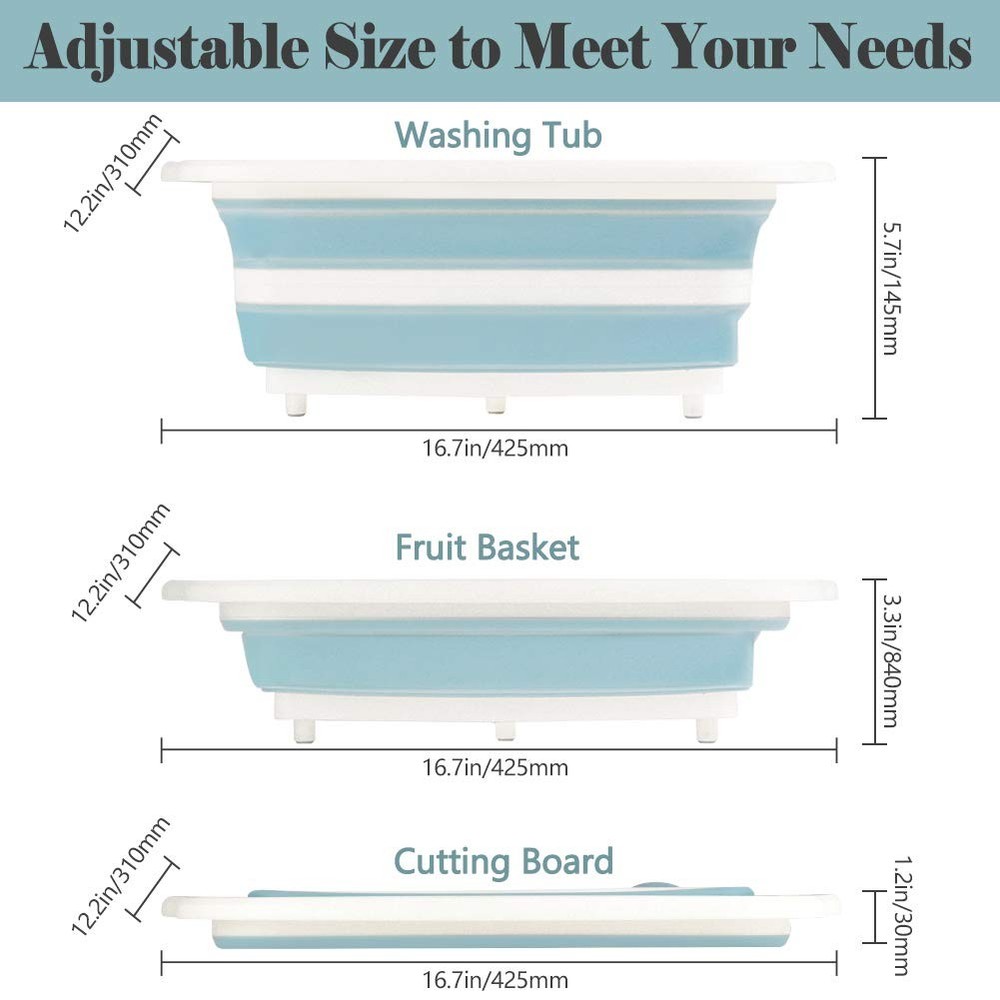 Collapsible Cutting Board, Foldable Chopping Board with Colander, Multifuncti...