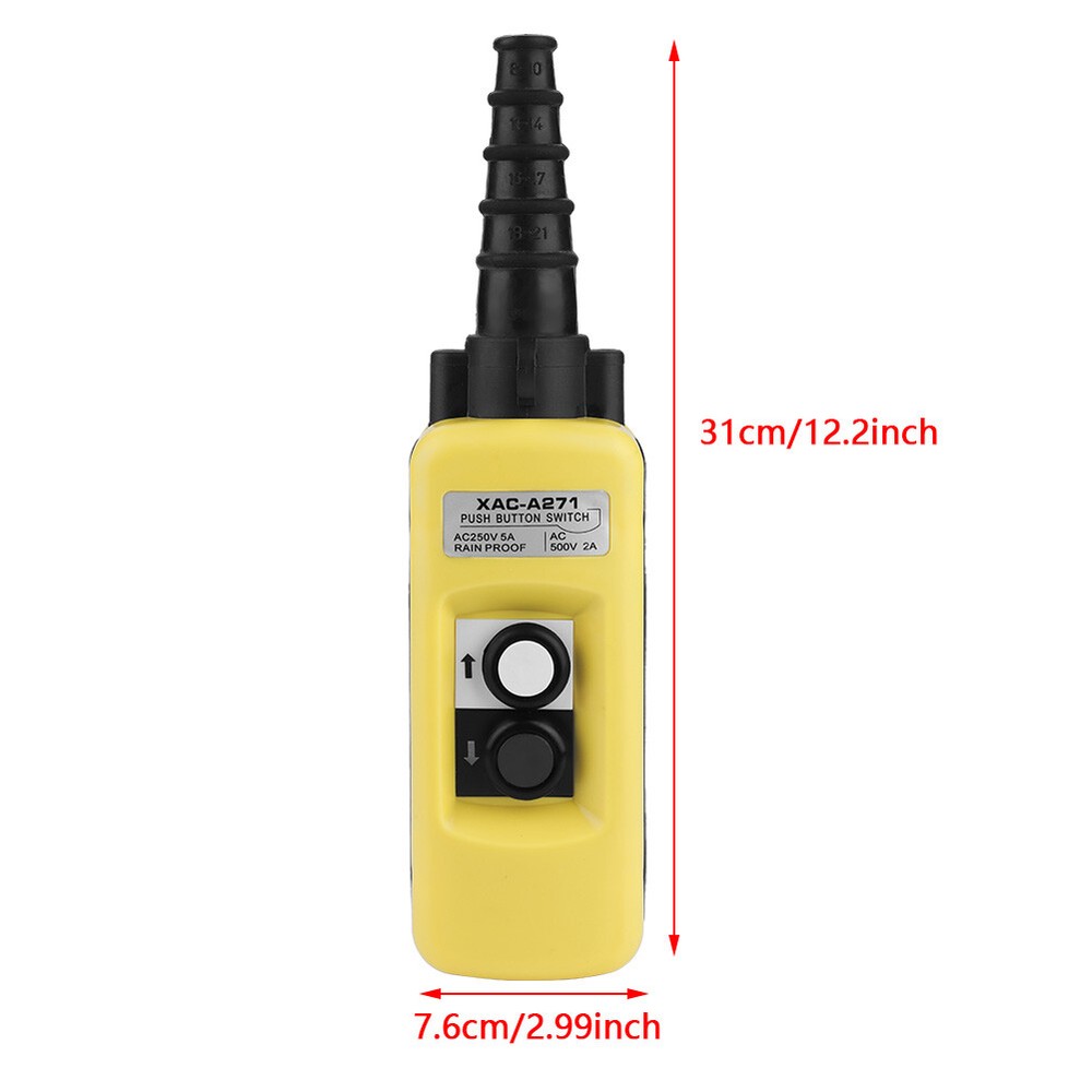 New Crane Chain Hoist Push Button Switch Lifting Pendant Controller 2 Buttons