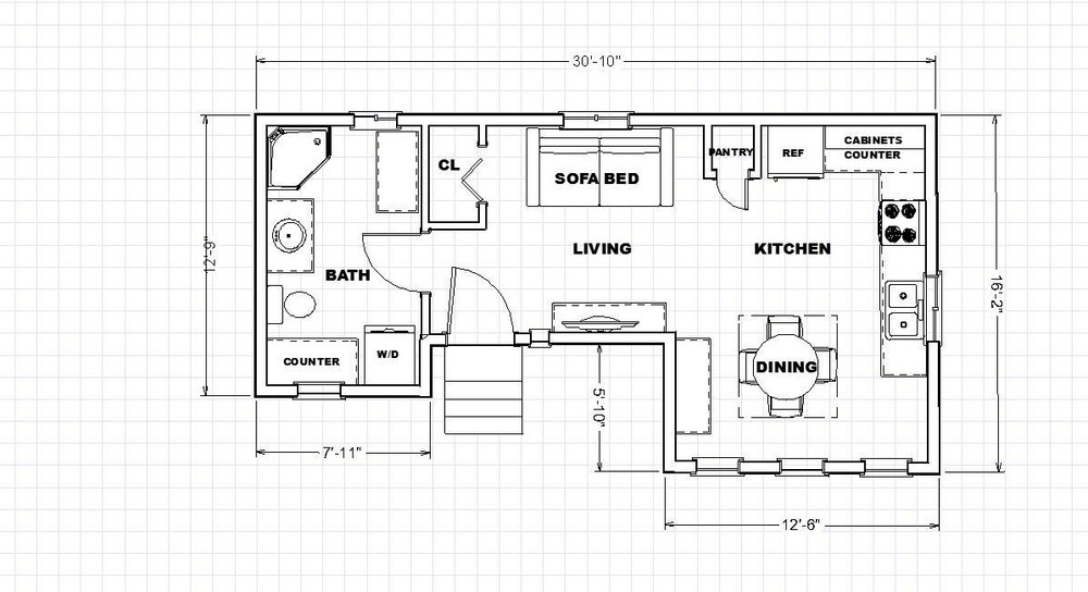 Tiny House Plan Model 400 with Energy-Saving Checklist