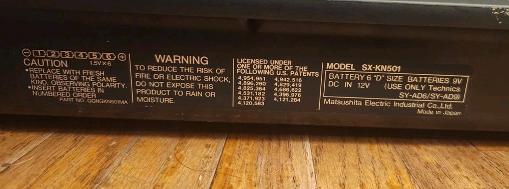 Technics SX KN501 Keyboard TESTED WORKS