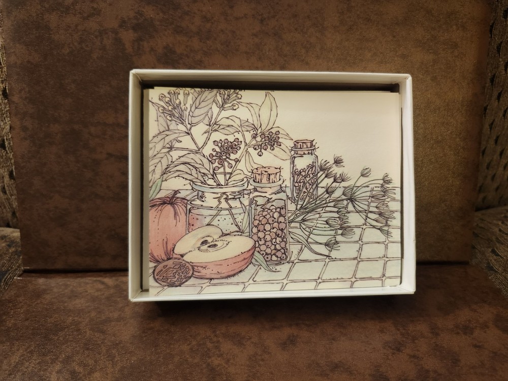 HALLMARK Vintage SCENTED NOTES Fruit & Herbs 1970 Nine Notes & Envelopes