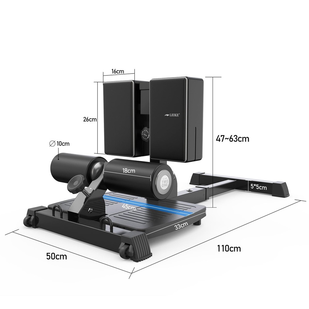 leikefitness Deluxe Multi-Function Deep Sissy Squat Bench Home Gym Workout