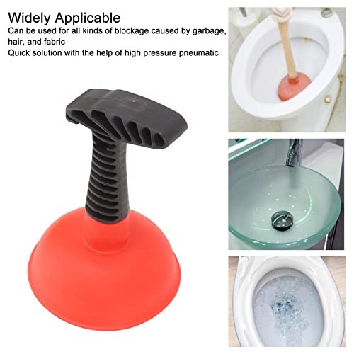 Sink Plunger Mini Short Handle Efficient Small Drain Powerful Silicone Red