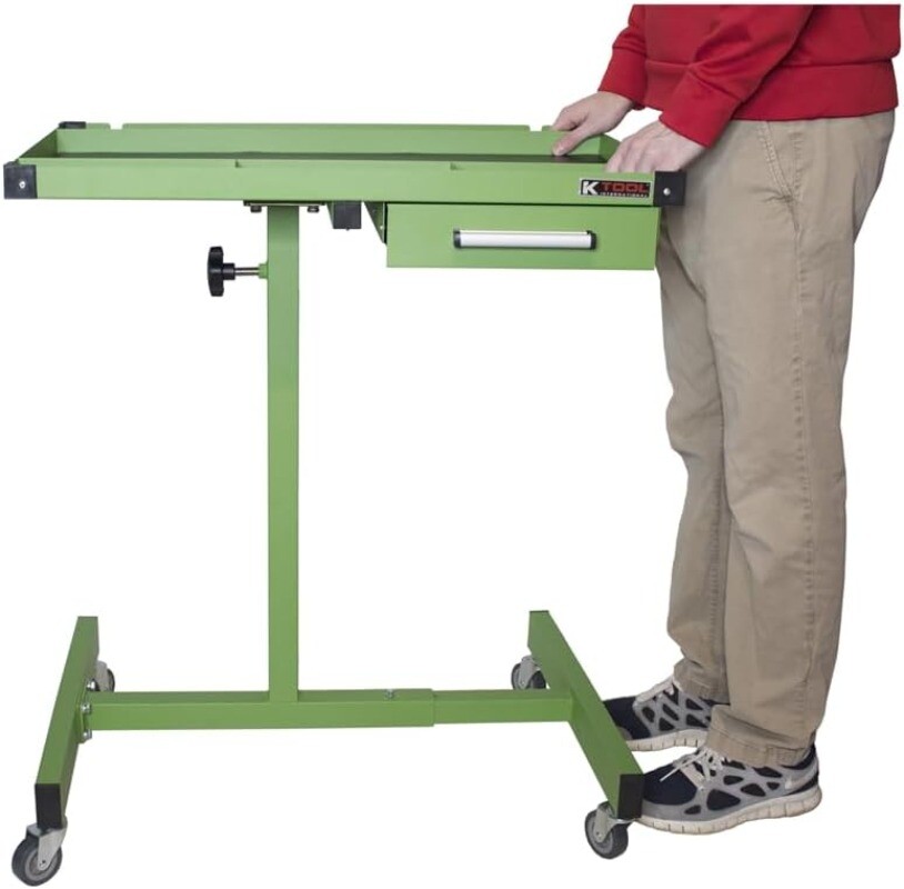 K Tool International 75108 Adjustable Tear Down Work Table+Drawer,200lb Capacity