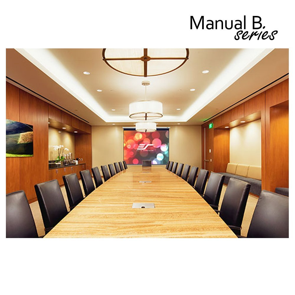 Elite Screens Manual B, 100-INCH 16:9, Manual Pull Down Projector Screen 4K /...