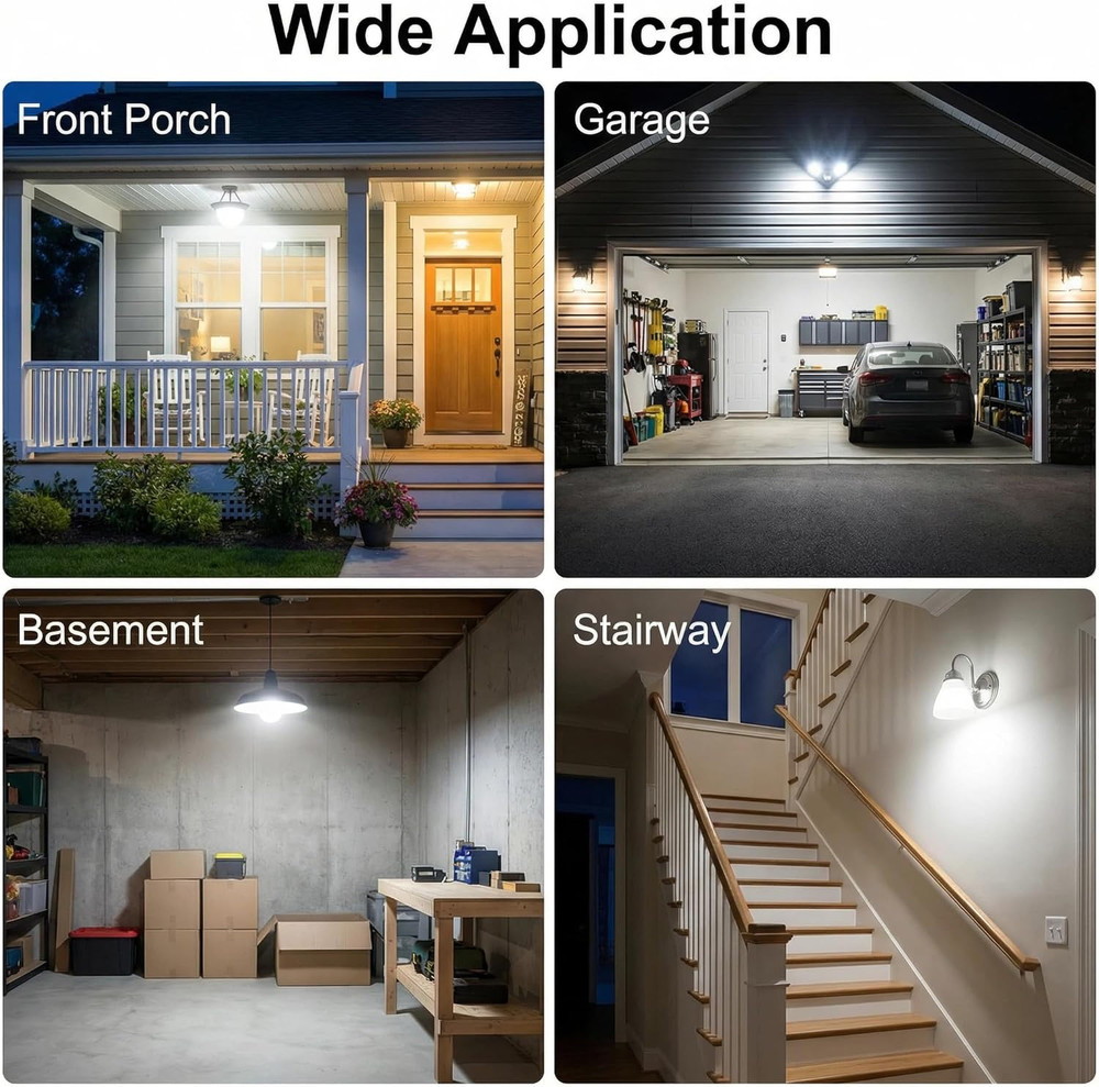 12W Motion Sensor Light Bulbs (100W Equivalent), 5000K Daylight, Motion Activate