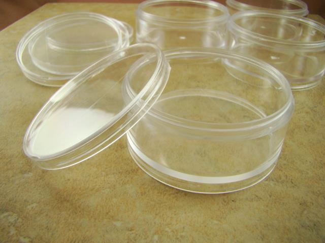 4 pcs Large Round Plastic Storage Containers-Gold Nuggets-Beads-Ore Samples