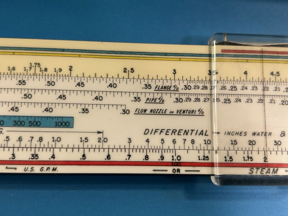 Foxboro Flow Slide Rule In Leather Case