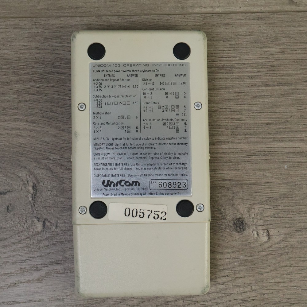Unicom 103 Vintage Calculator Working