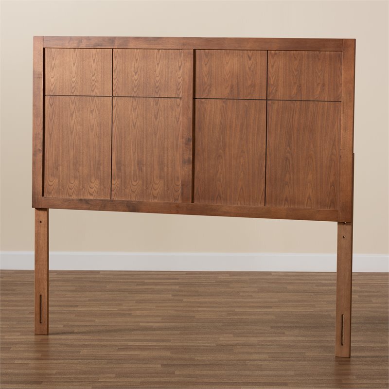 Baxton Studio Monroe Walnut Finished Wood Queen Size Headboard