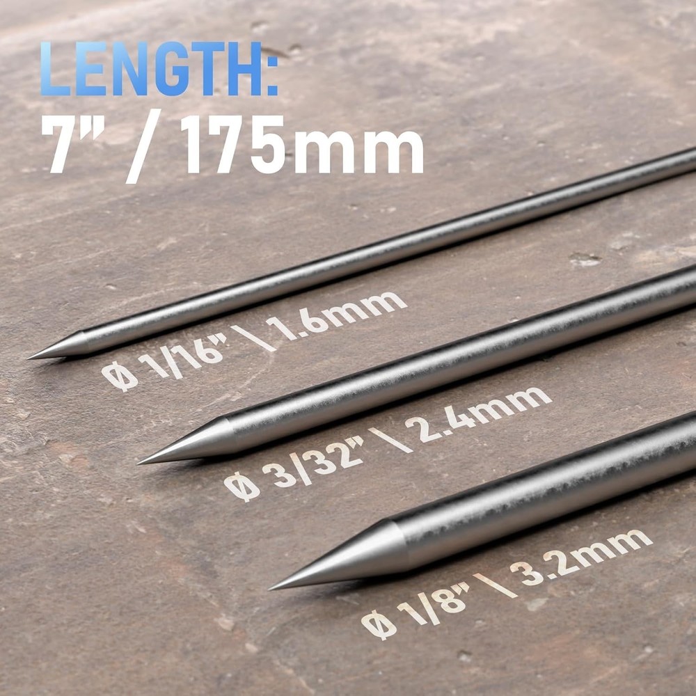 Efficient 1/8" x 7" Pre-Sharpened Blue Lanthanated Tungsten Electrodes - 10pk