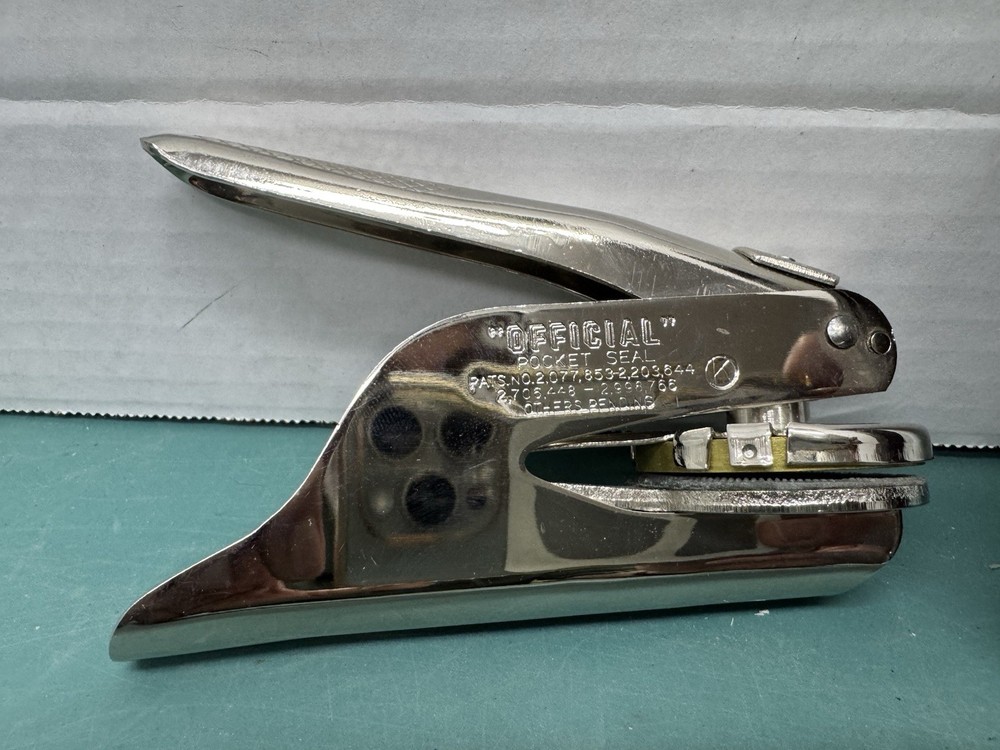 Stamp Embosser Official Pocket Seal W. Case