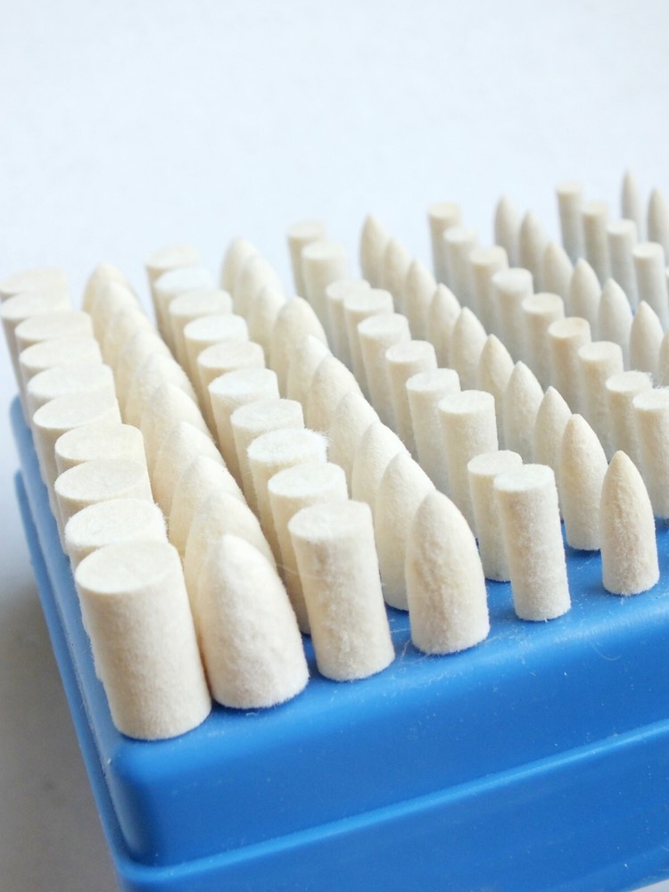 Wool Bobs for Rotary Tools Kit of 100 Pieces Mandrel Mounted Quantity