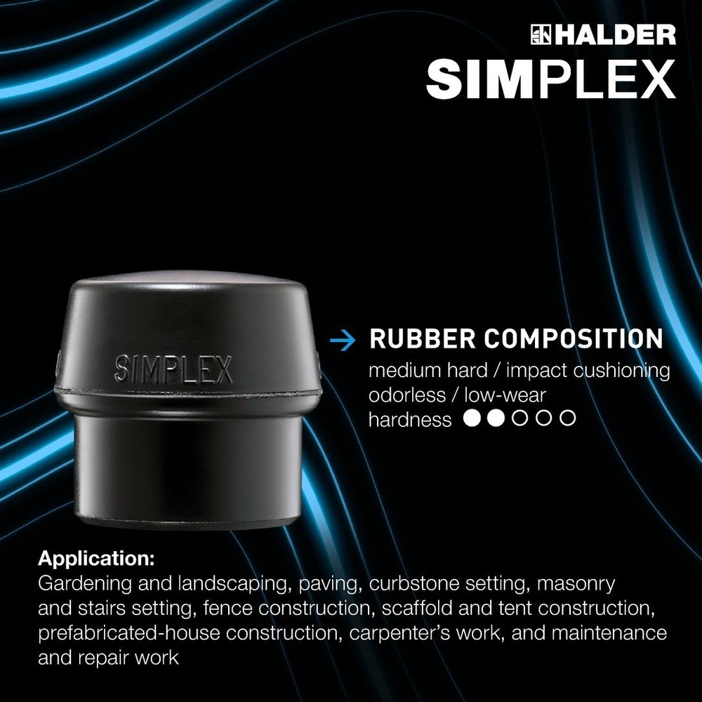 Halder 3202.030, Black Rubber Replacement Insert for Size 30 Simplex